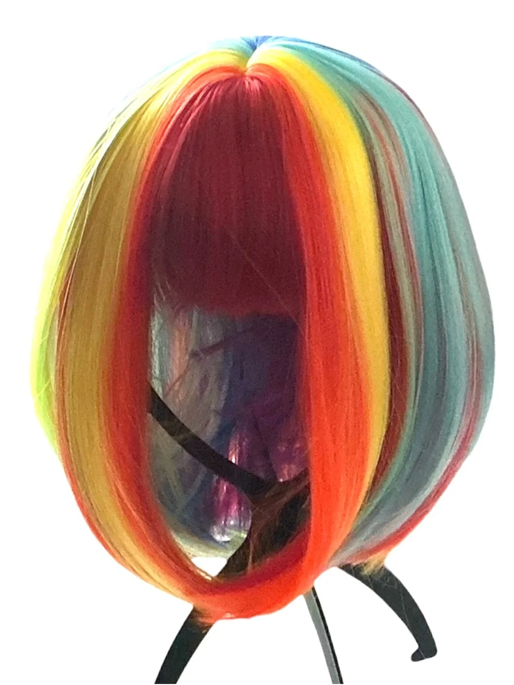 Beautiful Rainbow Wig High Density Fiber, Trim, Cut, Curl  NWOT